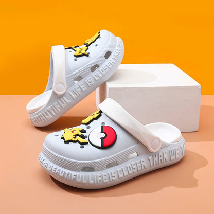 In Stock Pika Kids Clogs Boys Slippers Summer New Style Soft Non-slip Sole Toddler Baby Outdoor Beach Sandals Lightweight Home