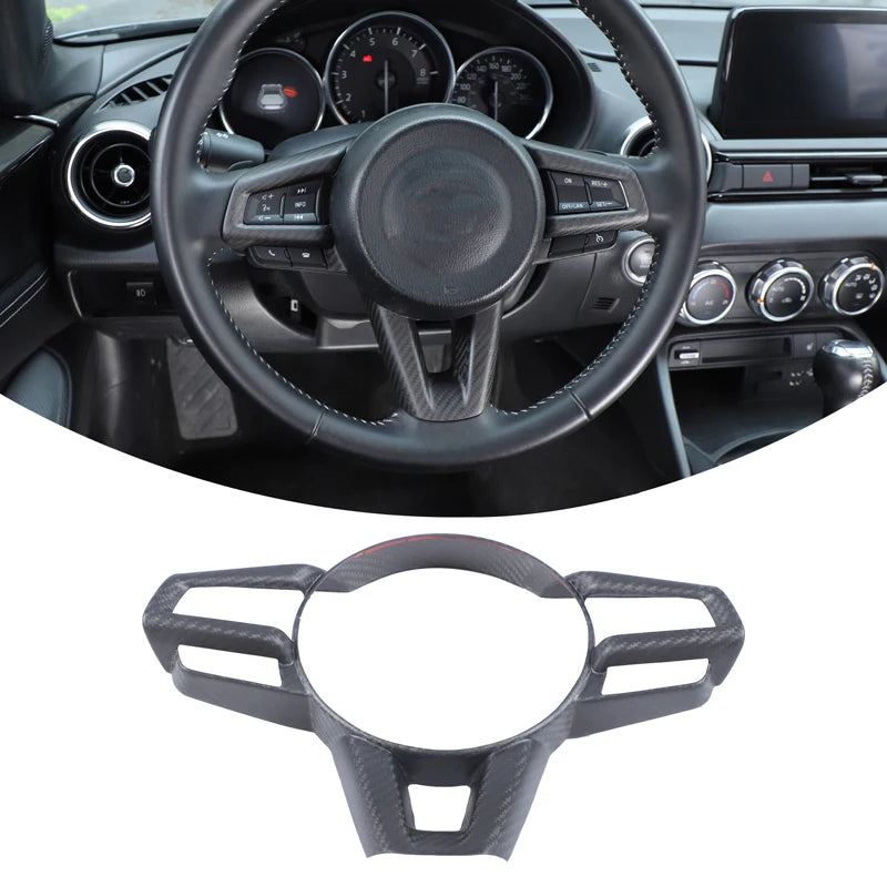 Steering Wheel Key Frame Trim Sticker Steering Wheel Decorative Frame For Fiat Abarth 124 NF 348 348AX Mazda MX-5 ND 2016-2026