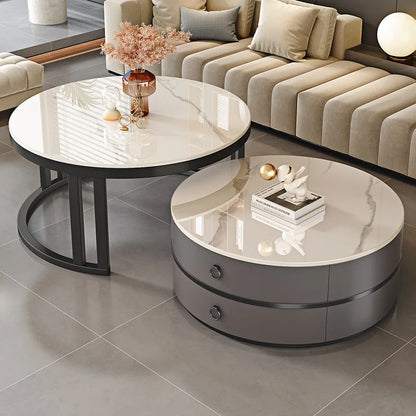 European Elegant Coffee Tables Multifunction Trendy Modern Minimalist Coffee Tables With Drawers Storage Mesa Centro Furniture