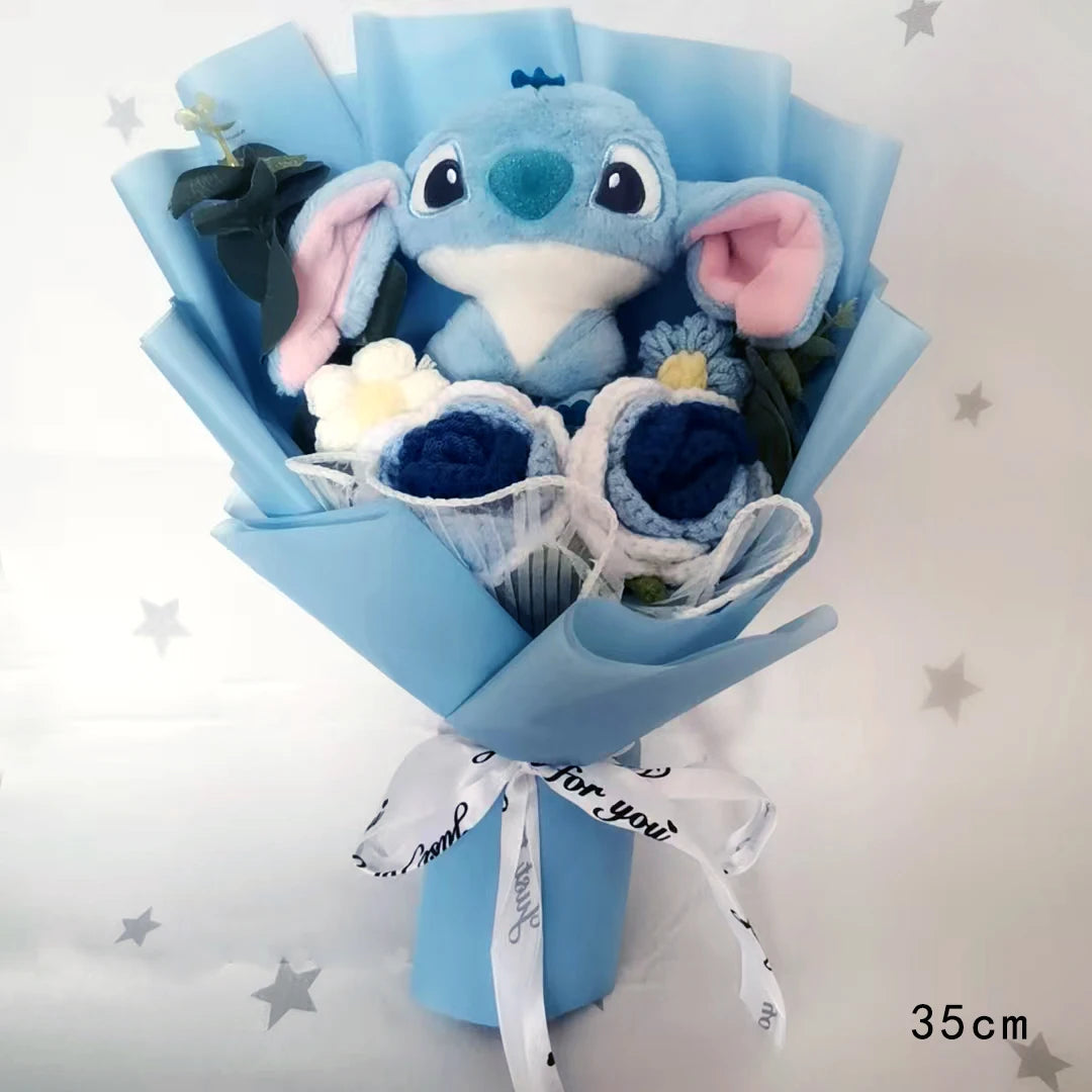Cartoon Winnie the Pooh Pig Plush Bouquet Handmade Flower Bouquet Plush Doll Wedding Graduation Valentine Christmas Birthday Gif