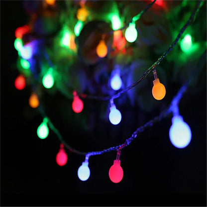 5M 10M 20M 30M 50M Cherry Balls LED Fairy String Lights  220V 110V Operated Wedding Christmas Outdoor Room Garland Decoration