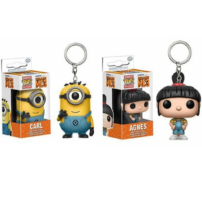 Funko Pocket Pop Keychain Miniones Carl Agnes Pajama BOB Vinyl Action Figure Brinquedos Collection Model Toys for Kids