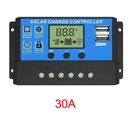 Solar Charge solar panel Controller 10A to 60A LCD Display Dual USB Auto Regulator for Solar Panel Battery System Charging