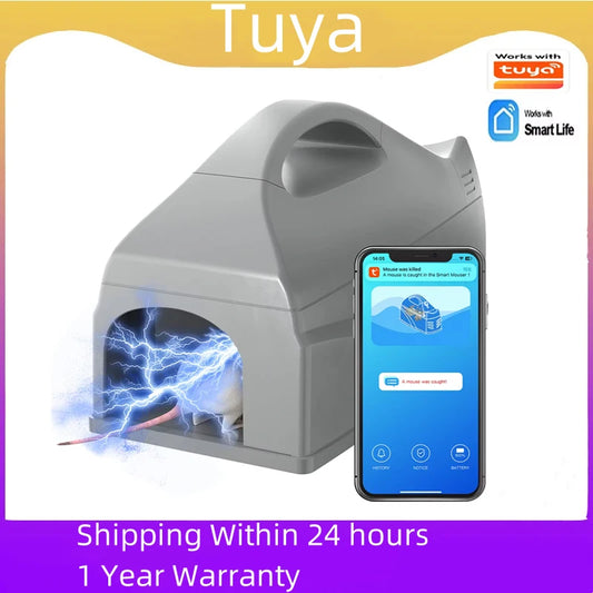 Tuya WiFi Smart Electric Rat Mousetrap 6000V High Voltage Rodent Killer Reusable Anti-Escape Mouse Trap Works With Smartlife APP