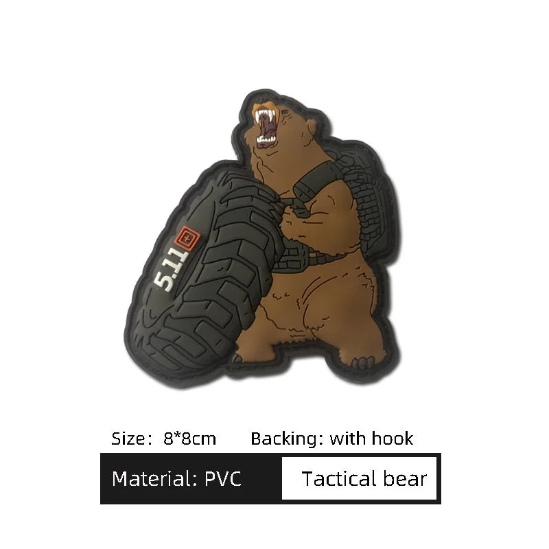 3D PVC Military Tactical Embroidery Patches Backpack Emblem Applique with Hook Outdoors Morale Armband Badges Clothes Stickers