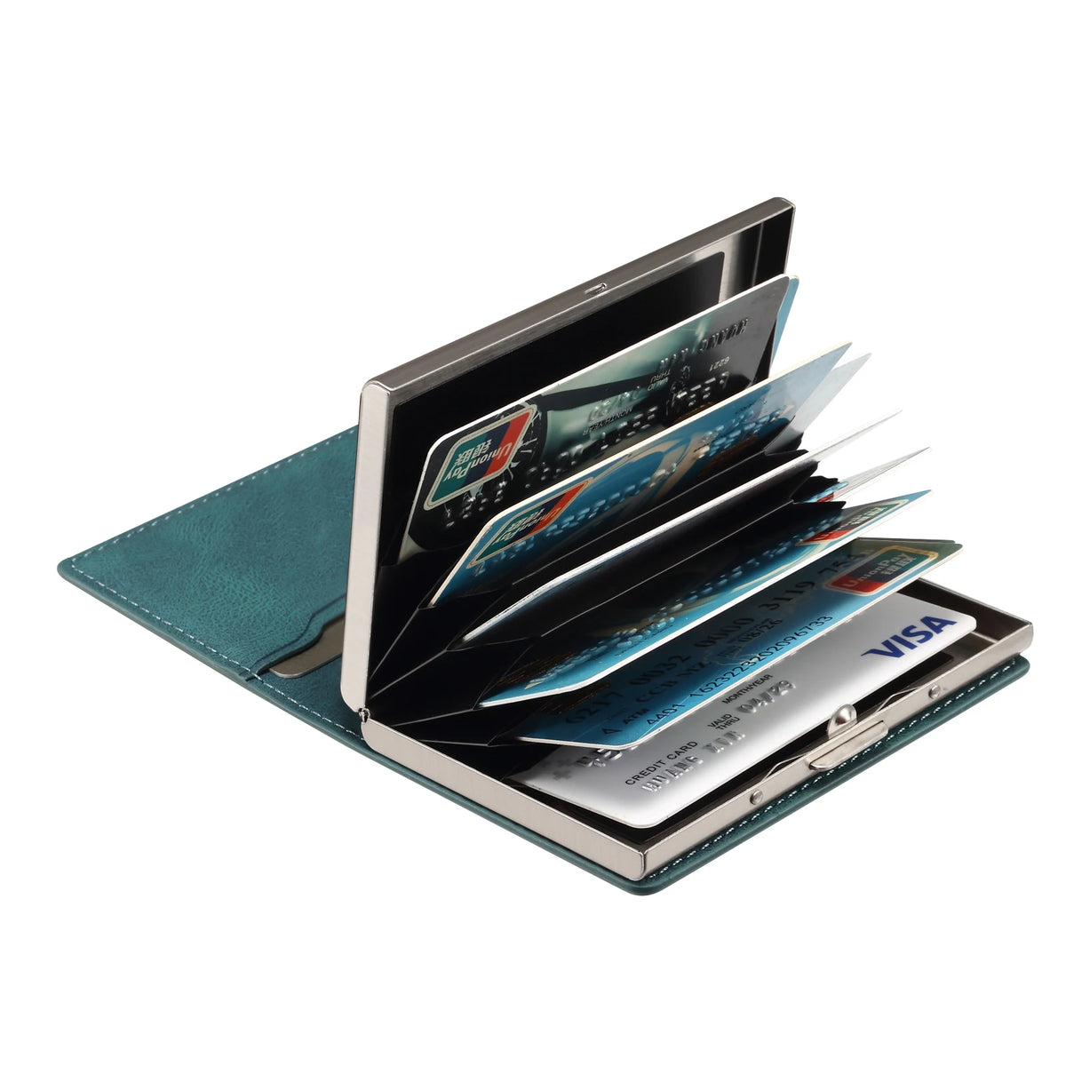 Denior Magsafe Magnetic Card Bag, Press Type Automatic Pop-Up Multifunctional Card Box, Can Hold 6-10 Credit Cards Leather Walle