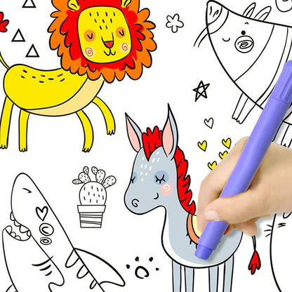 12M Giant Coloring Scroll Kids Doodle Jumbo Drawing Toy Animals Dinosaur Vehicles Food Painting Paper Roll Educational DIY Gift