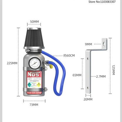 New Aluminium Nitrous Oxide Decorative Canister Nitrogen Acceleration Decoration Pot Universal Motorcycle Modified Accessory