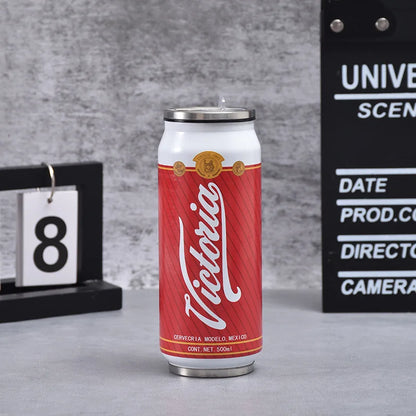 500ML 304 Stainless Steel Beer Cup Car Thermos Cola Can Cafe Beer Bottle Laser Printing Botella De Acero Inoxidable