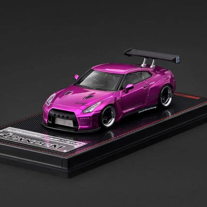 IG 1:64 Nissan GTR R35 PANDEM Wide Body Rocket Rabbit Modified Die Casting Alloy Car Model Male Gift Desktop Ornament.