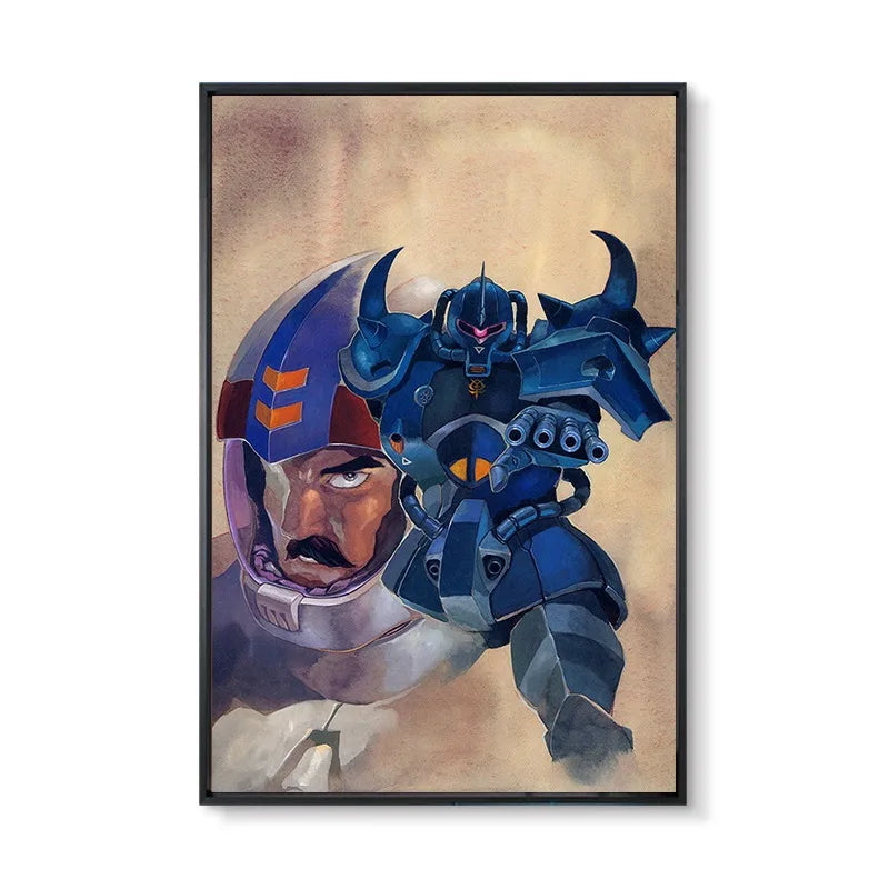 Gundam UC 0079 Frameless Canvas Print  Amuro RX-78 Poster Merchandise - Decorative Wall Art for Bedroom and Headboard