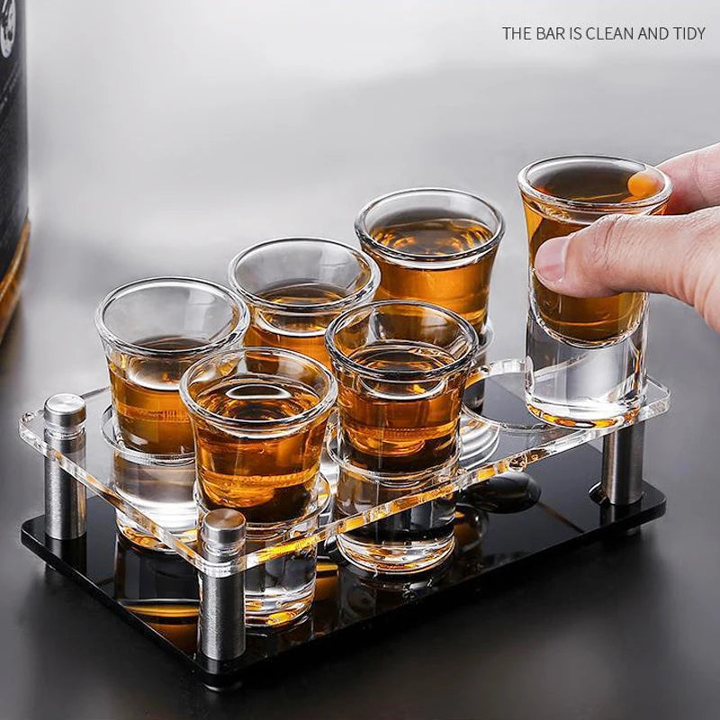 Acrylic Shot Glass Display Stand 6/12/24 Holes Wine Glass Cup Holder Party and Bar Tray Cups Shot Glass Storage Rack