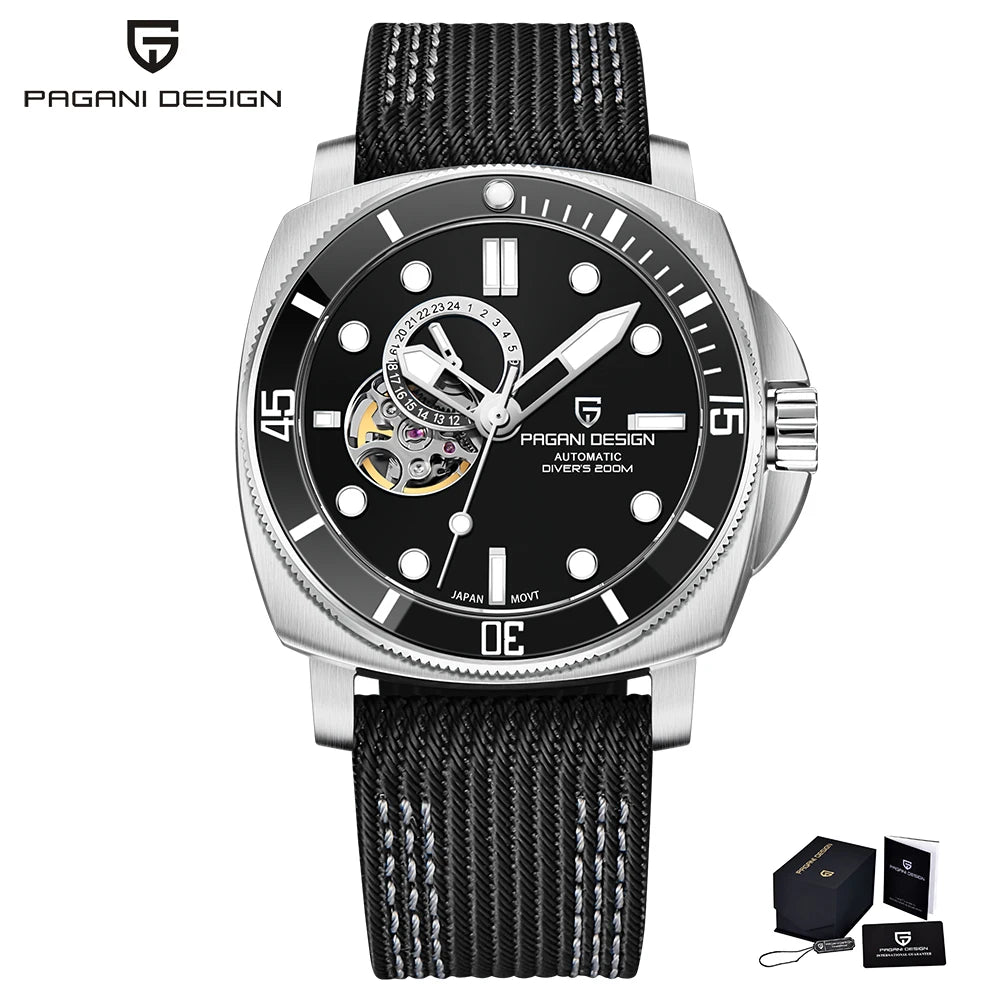 PAGANI DESIGN 2025 New Men Automatic Mechanical Watch NH39 Sapphire Glass Fashion Stainless Steel 200M Waterproof Reloj Hombre