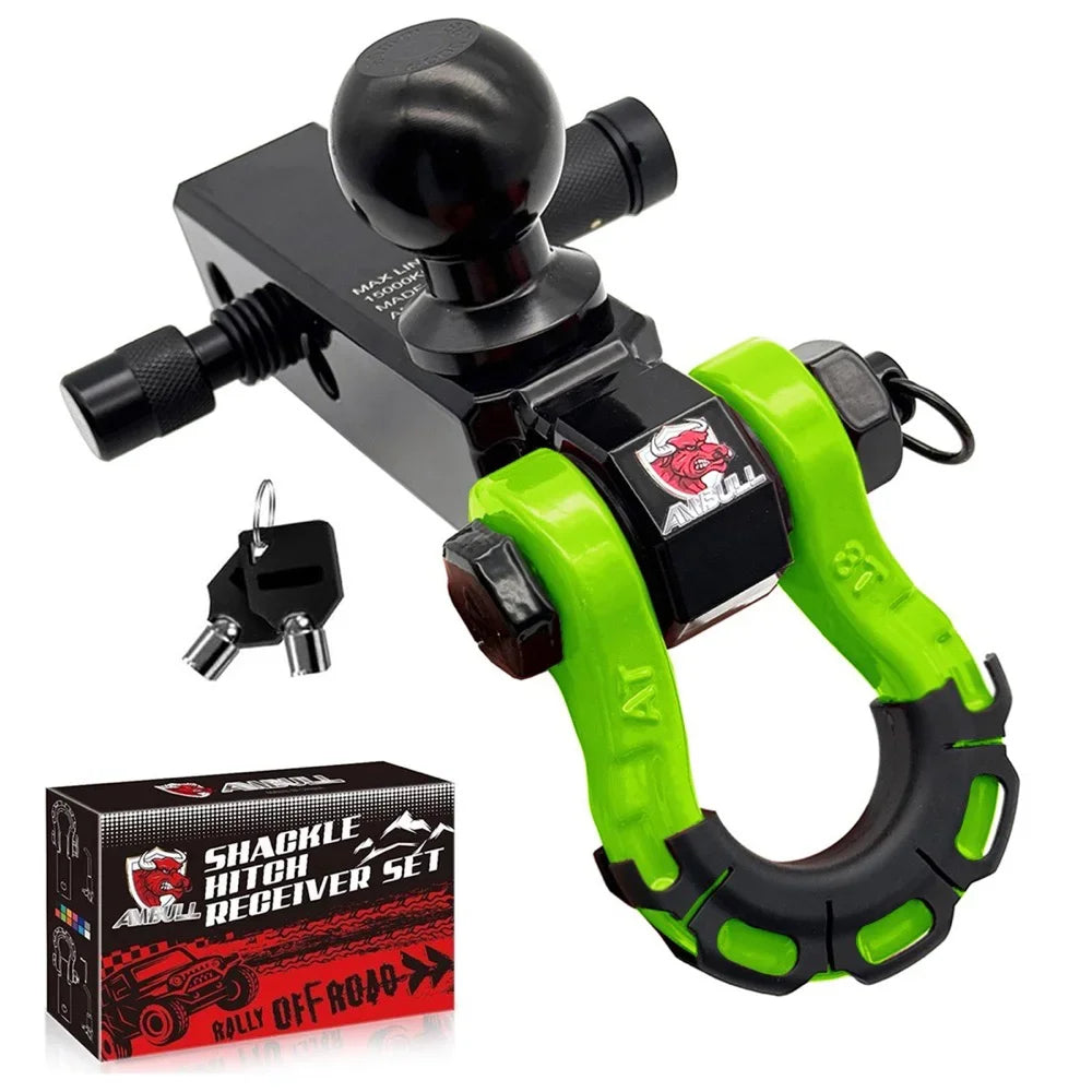 Trailer Hitch Receiver 3-Hole Trailer Hook 8T Tow Hook with Trailer Ball Mount with Fits for 2 inch Towing Kit for Trucks Jeeps