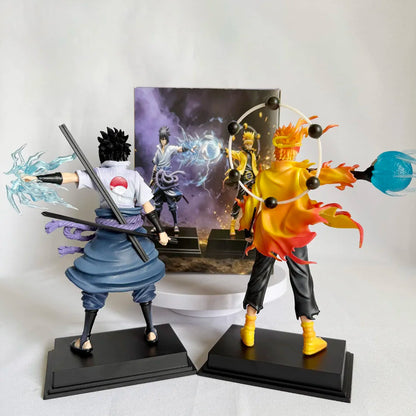 22cm Naruto Shippuden Anime Figure AK Uzumaki Naruto Uchiha Sasuke Action Model Pvc Statue Desktop Ornament Collection Toys Gift