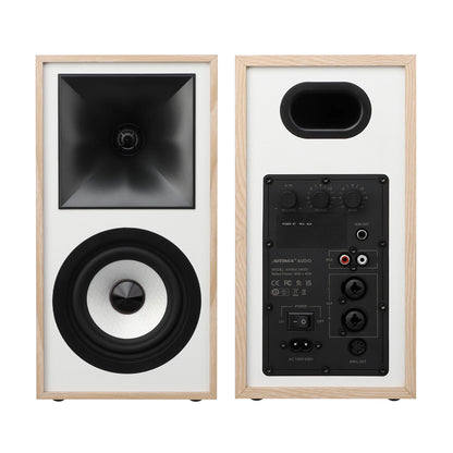 AIYIMA S4000 Studio Monitor Speaker 40WX2 Bluetooth 5.0 Balanced RCA/XLR Input Subwoofer Output Wood Active Bookshelf Speakers