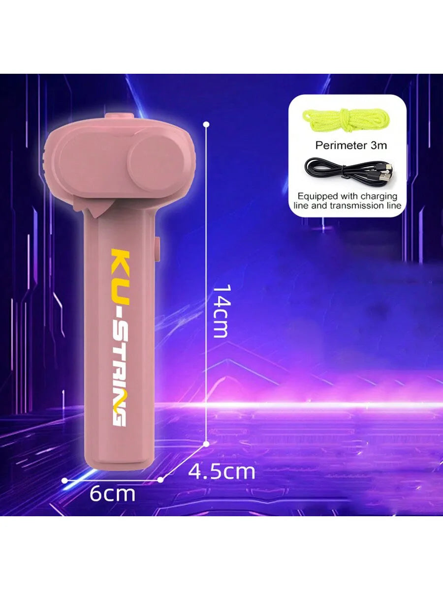Auto Retract Spider Silk Wrist Launcher, Luminous String Shooter USB Charging Cosplay Toy