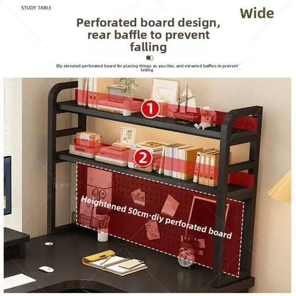 Computer Desk Corner Multi Functional Double Writing Table L Shaped Office Desk with Bookshelf Study Desk for Home Furniture