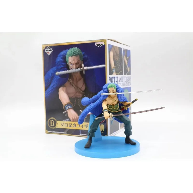 20th Anniversary One Piece Anime Figure Blue Ver.Luffy Zoro Chopper Sanji Robin Franky Usopp Nami Brook Action Figure Model Toy
