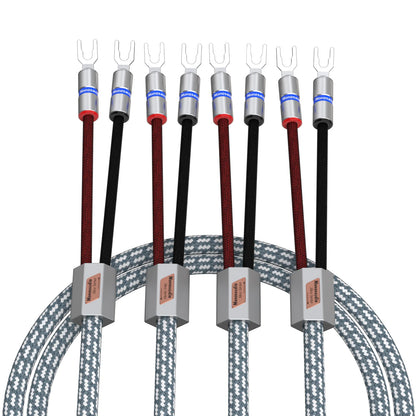 Pair Monosaudio S802 11AWG Speaker Cable Rhodium Plated Y Spade Loudspaker Cable Use for Home Cinema High-end Amplifier Line