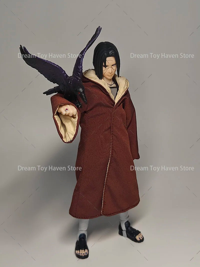 SHF 1/12 Scale Soldier Cloak Naruto Uzumaki Gown Sasuke Uchiha Jacket Ninja Martial Arts Uniform For 6Inch Action Figure Dolls