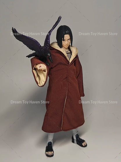 SHF 1/12 Scale Soldier Cloak Naruto Uzumaki Gown Sasuke Uchiha Jacket Ninja Martial Arts Uniform For 6Inch Action Figure Dolls