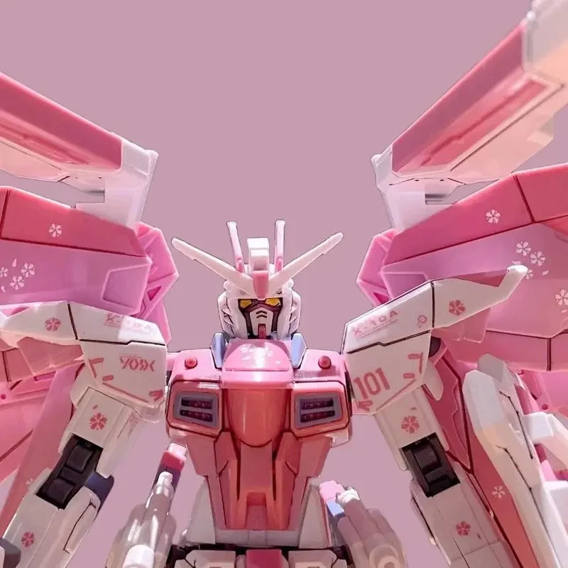 New HG 1/144 ZGMF-X10A Freedom Freshman Ver Cherry Blossom Color Scheme Mecha Assembly Model Anime Action Figures Gift