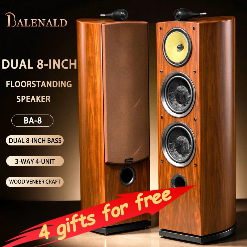 Balenald home theater system Nautilus Audio 801 dual 8-inch bass fever HiFi three-way floor-standing passive speakers