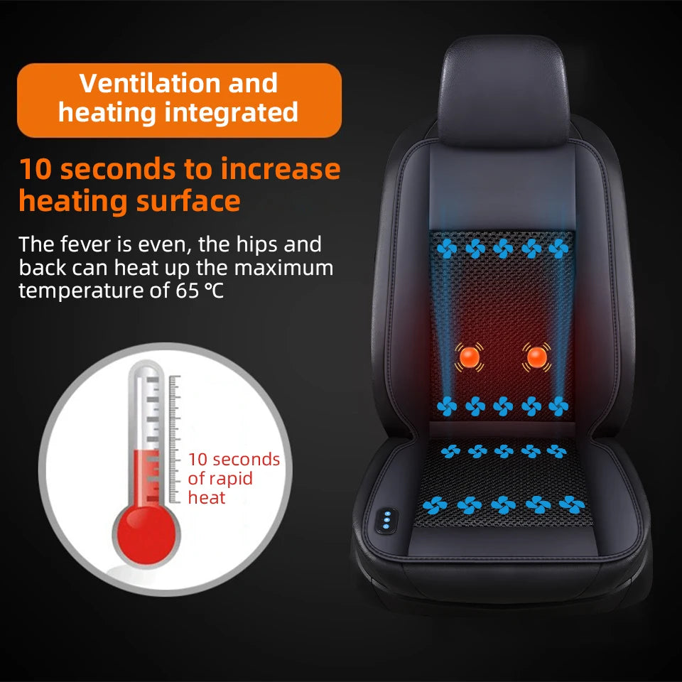 E-ACE 3-in-1 Large Truck 12V&24V Car Mounted Ventilation Cooling Heating Massage Seat Cushion Truck Blowing Cool Seat Cushion