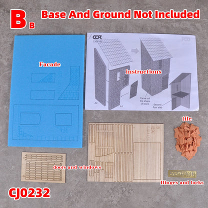 Assembly Architectural Model Sand Table Stone House Europeanizing Architecture Single Building Diorama Scale Model Kit 1/35