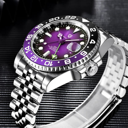 PAGANI DESIGN New Men Watch GMT Mechanical Wristwatch 40mm Automatic Watch Stainless Steel Waterproof Business Watches for Man