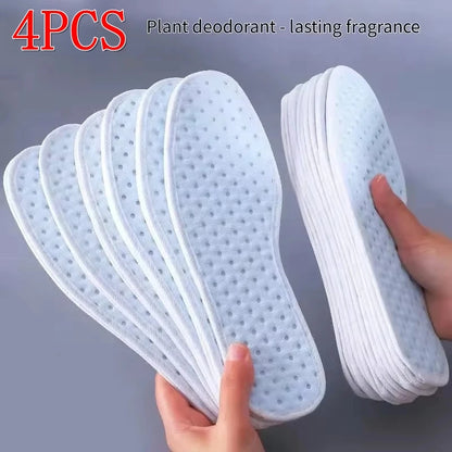 1Pair Bamboo Plant Deodorant Running Sports Insole Charcoal Antibacterial Shoes Insoles for Feet Thick Shock Absorbing Shoe Sole