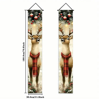 Christmas New Year Decorations Couplet Santa Snowman Door Banner For Home 2025 Xmas Hanging Ornaments Navidad Gift New Year 2026