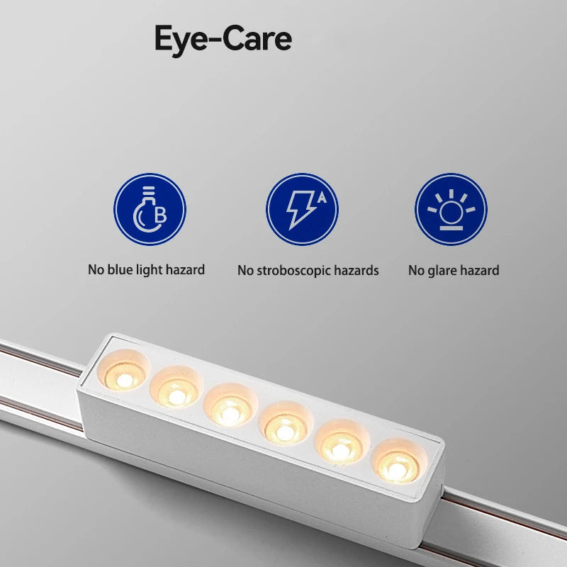 6MM Ultra Slim Magnetic Track Light Surface Mounted Ceiling Rail DC48V Modern LED Lamp Black White Magnet Rail Lamp Spotlight