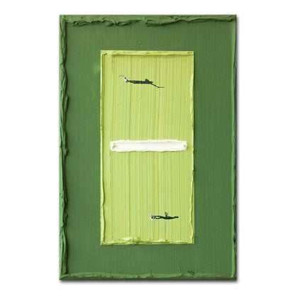 Mintura,Handpaintd Abstract Texture Green Tennis Court Oil Painting on Canvas,Modern 3D Knife Art Poster,Wall Picture,Home Decor