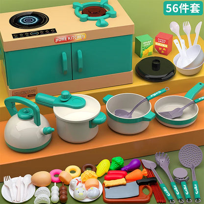 Kids Kitchen Toys Set 84/70/56/33 PCS Play Kitchen Accessories Kit with Play Pots Pretend Food Cooking Toy Toddler Girl Boy Gift