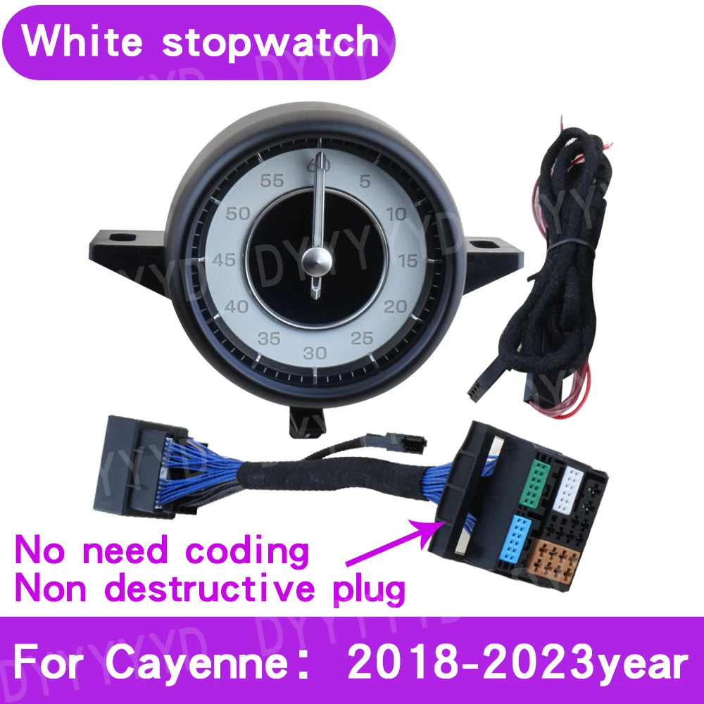 For Porsche Cayenne 9Y0 Stopwatch 2018-2023 Interior Dashboard Central Sportchrono Clock Compass Electronic Meter Accessional