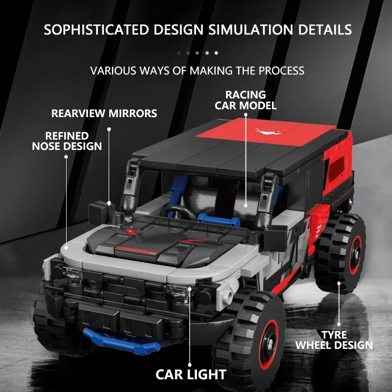 438PCS Off Road Rally Car Building Blocks City SUV Racing Vehicle Model MOC Bricks Educational Puzzle DIY Toys Holiday Gifts