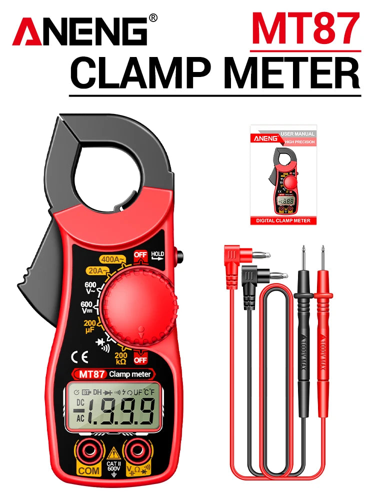 Clamp Meter ANENG MT87 Digital Multimeter Professional 1999 Counts DC/AC Voltage Tester Ammeter NCV Ohm Detector Test Home Tools