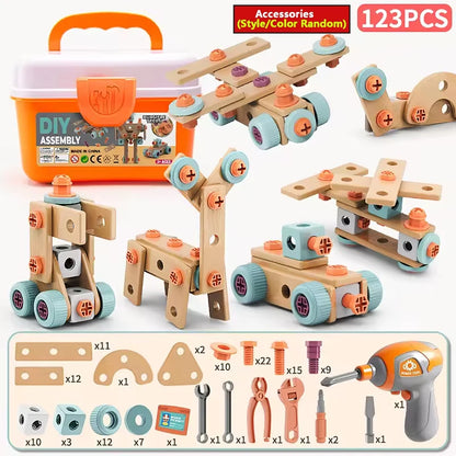 Kids Tool Set Toys DIY Nut Assembly Pretend Play Repair Construction Tool Kit for Toddlers Educational Toys Boys Girls Xmas Gift