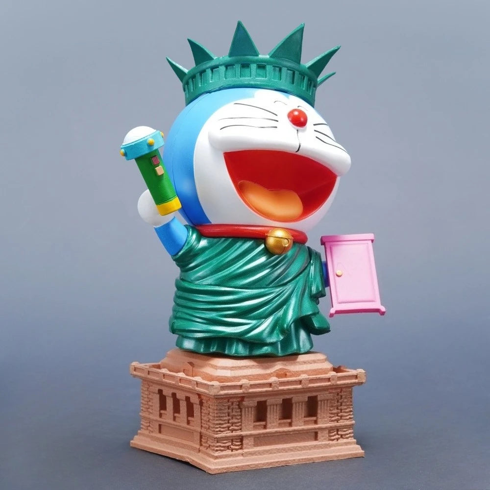 20cm/7.87in Anime Doraemon Figure Doraemon Cosplay Statue of Liberty Action Figures Pvc Statue Collection Model Toys Gifts