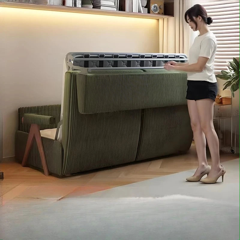 Green Living Room Sofas Corduroy Recliners Nordic 2025 Bedroom Chaise Sofa Bed Puffs Foldable Divano Sottovuoto Furniture Home