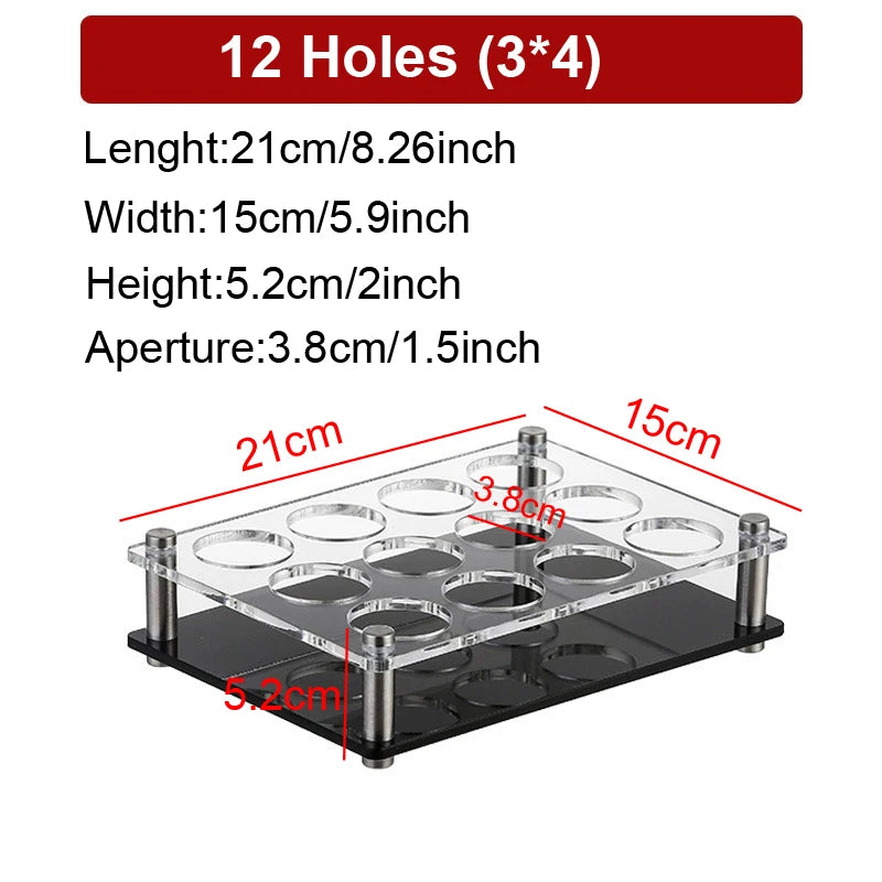 Acrylic Shot Glass Display Stand 6/12/24 Holes Wine Glass Cup Holder Party and Bar Tray Cups Shot Glass Storage Rack