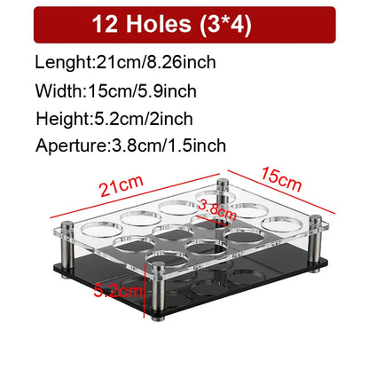 Acrylic Shot Glass Display Stand 6/12/24 Holes Wine Glass Cup Holder Party and Bar Tray Cups Shot Glass Storage Rack