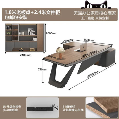 European Modern Office Desk Wooden Computer Gaming Decoration Drawer Office Desk Luxury Storage Meuble Bureau Home Furniture