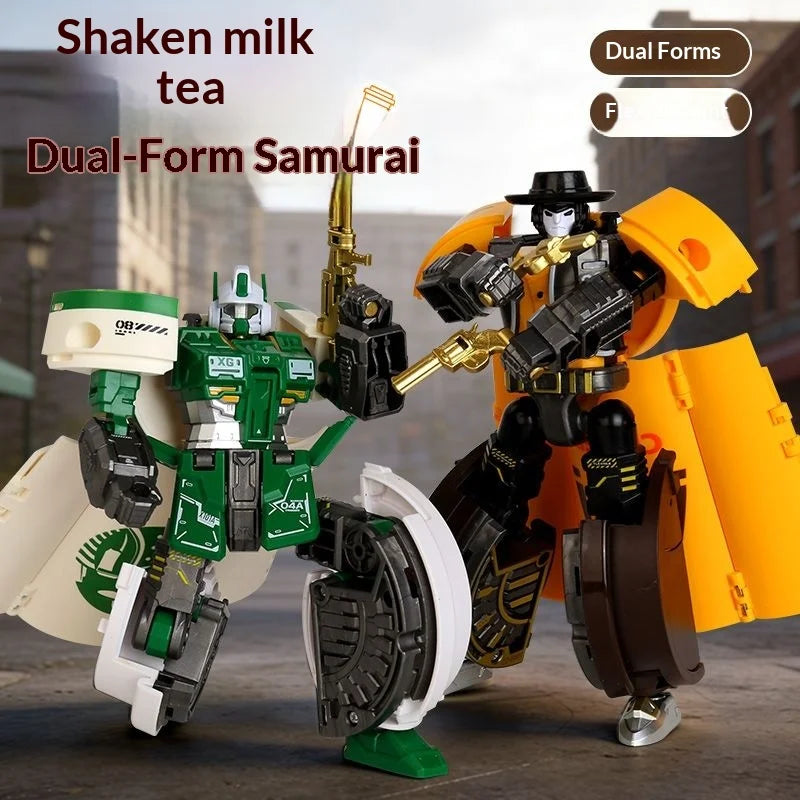 Transforming Toy Milk Tea Warrior Mecha Kong Robot Boy Coffee Cup Warrior Children's Educational Toy