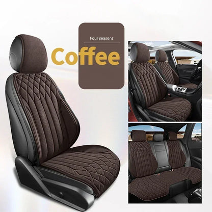Car Suede Seat Protection Universal Car Seat Cover All Season Breathable Perforated Suede SUV Sedan Seat Cover Latex Cushion