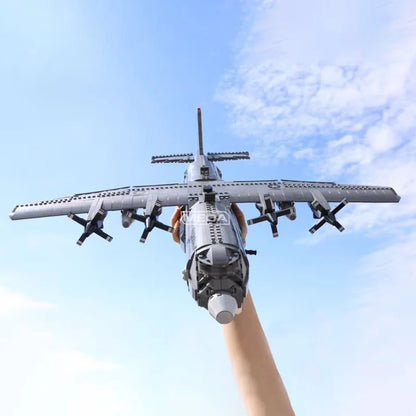 Military Army Bricks Series The AC130 Aerial Gunboat Set WW2 US Plane Building Blocks Classic Model Plane Educational Toys