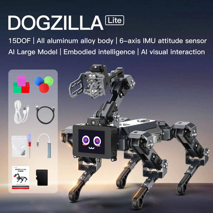 DOGZILLA-Lite Quadruped Bionic Robot Dog AI Vision Large Model Intelligent Programming Electronic Kit for Raspberry Pi