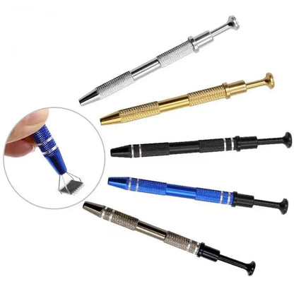 Tweezers Stainless Steel 4-Claw Pick up Tool Jeweler's Pick-Up Tool, 4 Prongs BGA Chip Pick for Small Parts Pickup